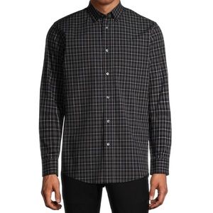 Plaid large men George long sleeves Wrinkle resistance shirt